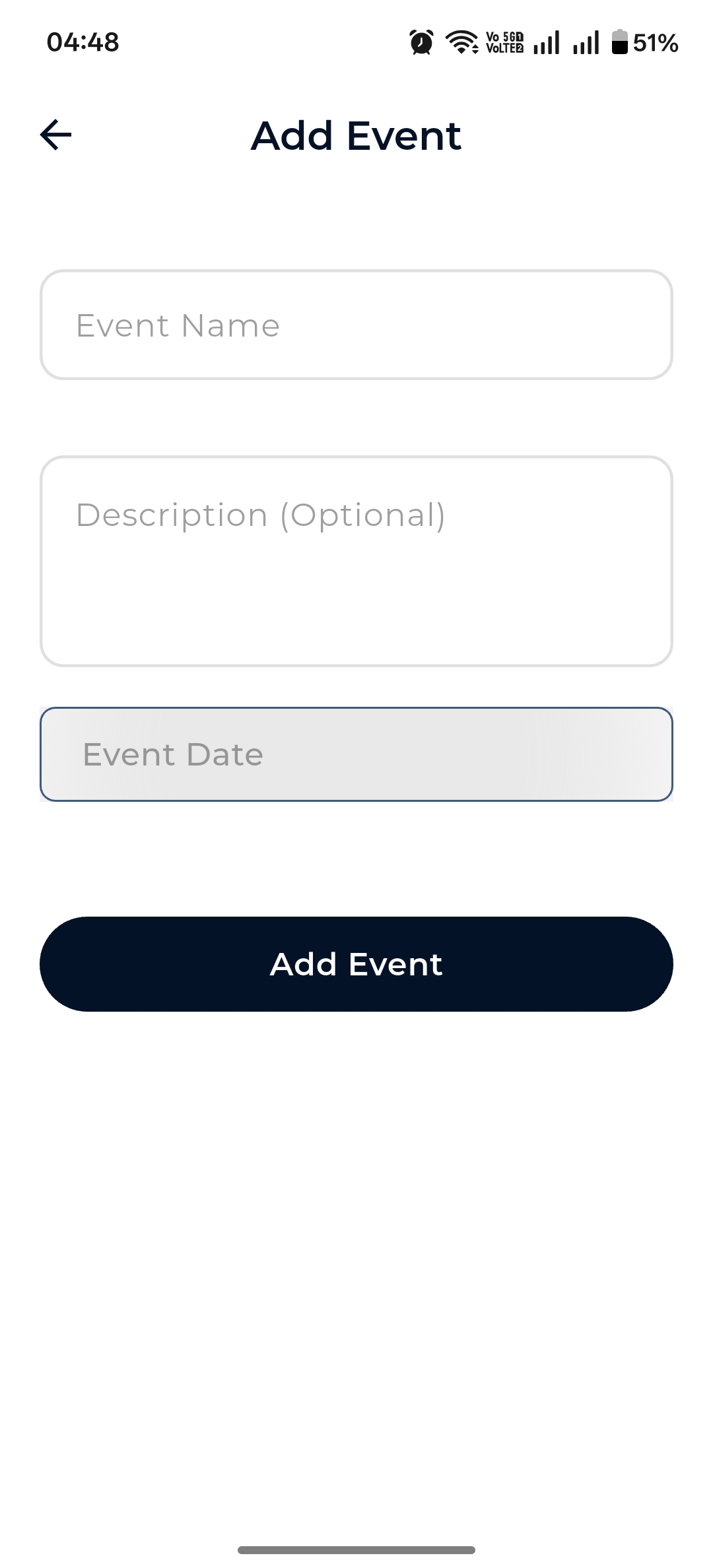 Add event form