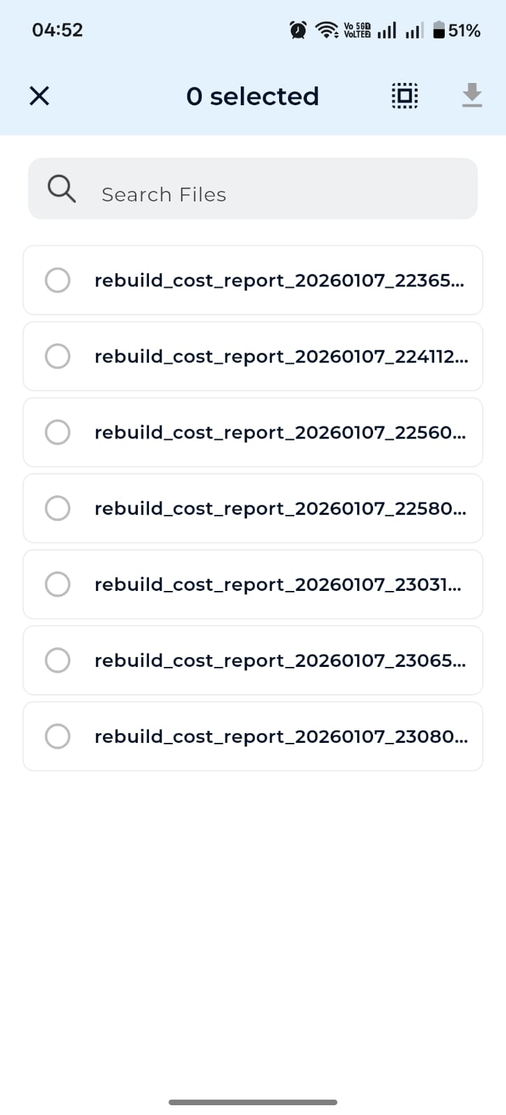 Multi-select files